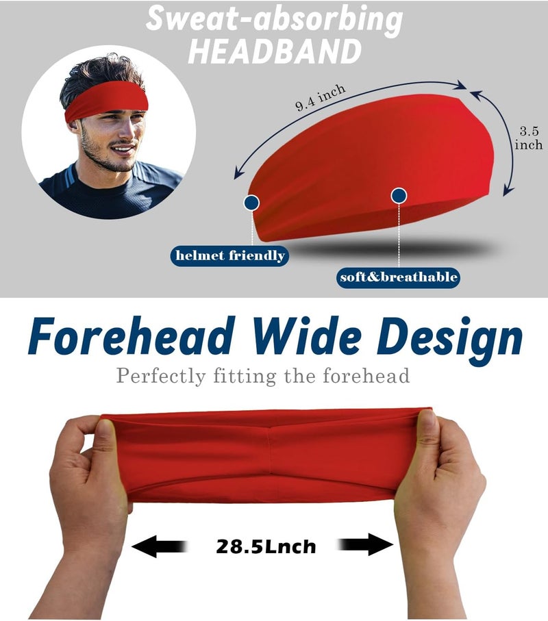 Supeniu Headband for Men & Women, Sweat Wicking Sports Sweatband Headbands, Workout Running Training Yoga Basketball Hairband - Image 4